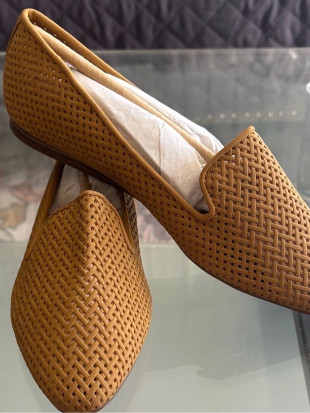 Market & Spruce Woven Slip-On Flats in Tan - Women